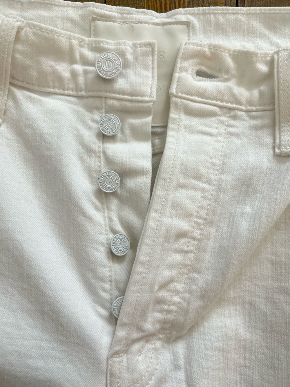 MOTHER SUPERIOR The Tripper white HighRise Straight-Leg Jeans with Knee Distress - Picture 13 of 16